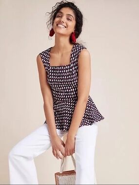 Anthropologie Eri + Ali Peplum Top XS
